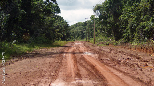 Bauxiet road inlands of Surinam