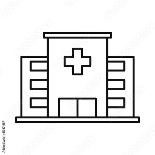 Hospital line icon vector design with editable stroke