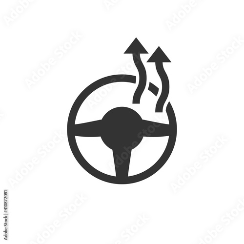 Heated steering wheel icon in simple design. Vector illustration