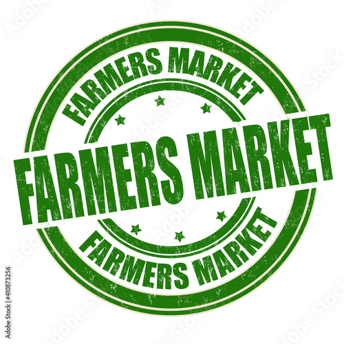 Farmers market grunge rubber stamp