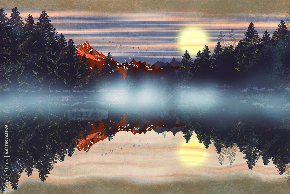 A winter morning by the lake