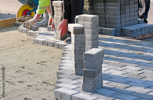 Foto paver laying