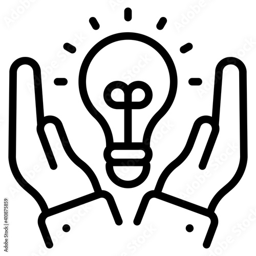 Icon of idea care, innovative outline design