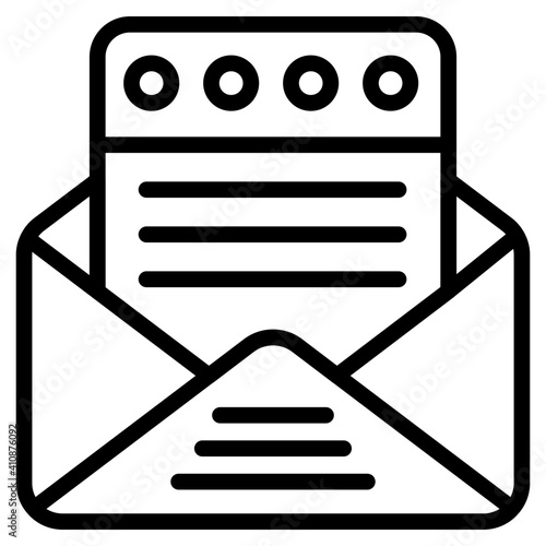 Icon of web mail, outline design