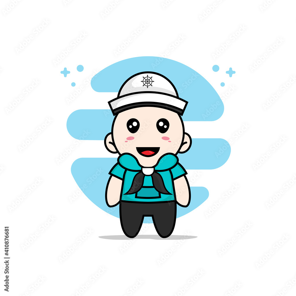 Cute kids character wearing sailor costume. Cute kids character wearing sailor costume.