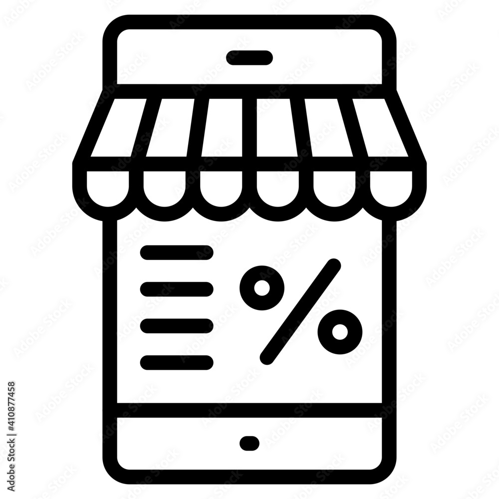 Linear design, icon of mobile discount
Linear design, icon of mobile discount