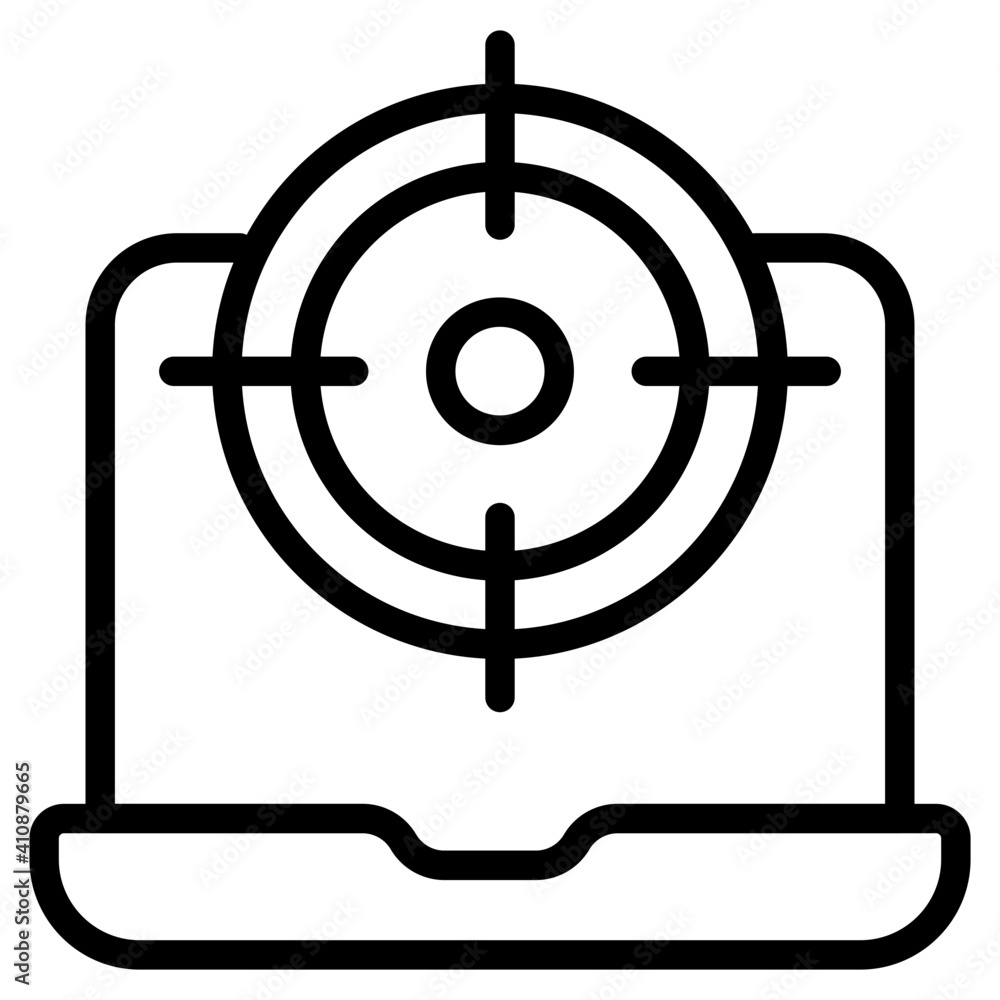 Editable linear design of online target icon Editable linear design of online target icon