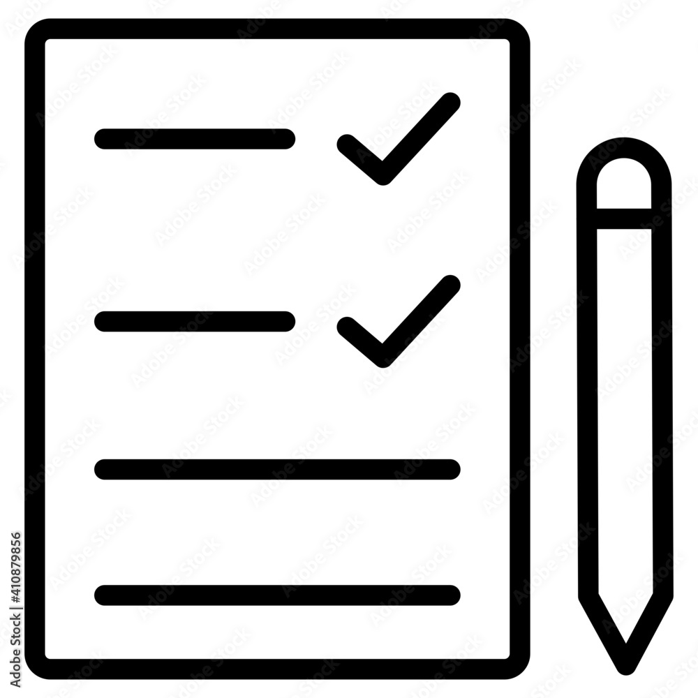 Icon of checklist, linear design Icon of checklist, linear design