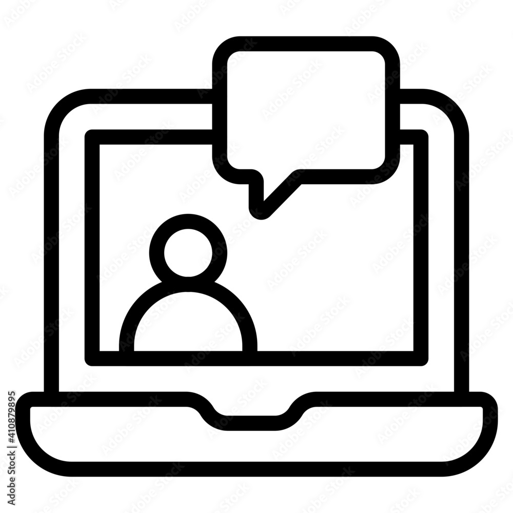Video call icon in outline style Video call icon in outline style