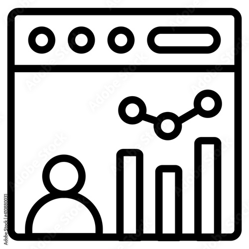 Key performance indicator icon, trendy style
