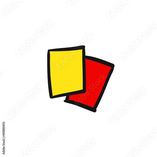 Illustrations of yellow card and red card. good for soccer illustration