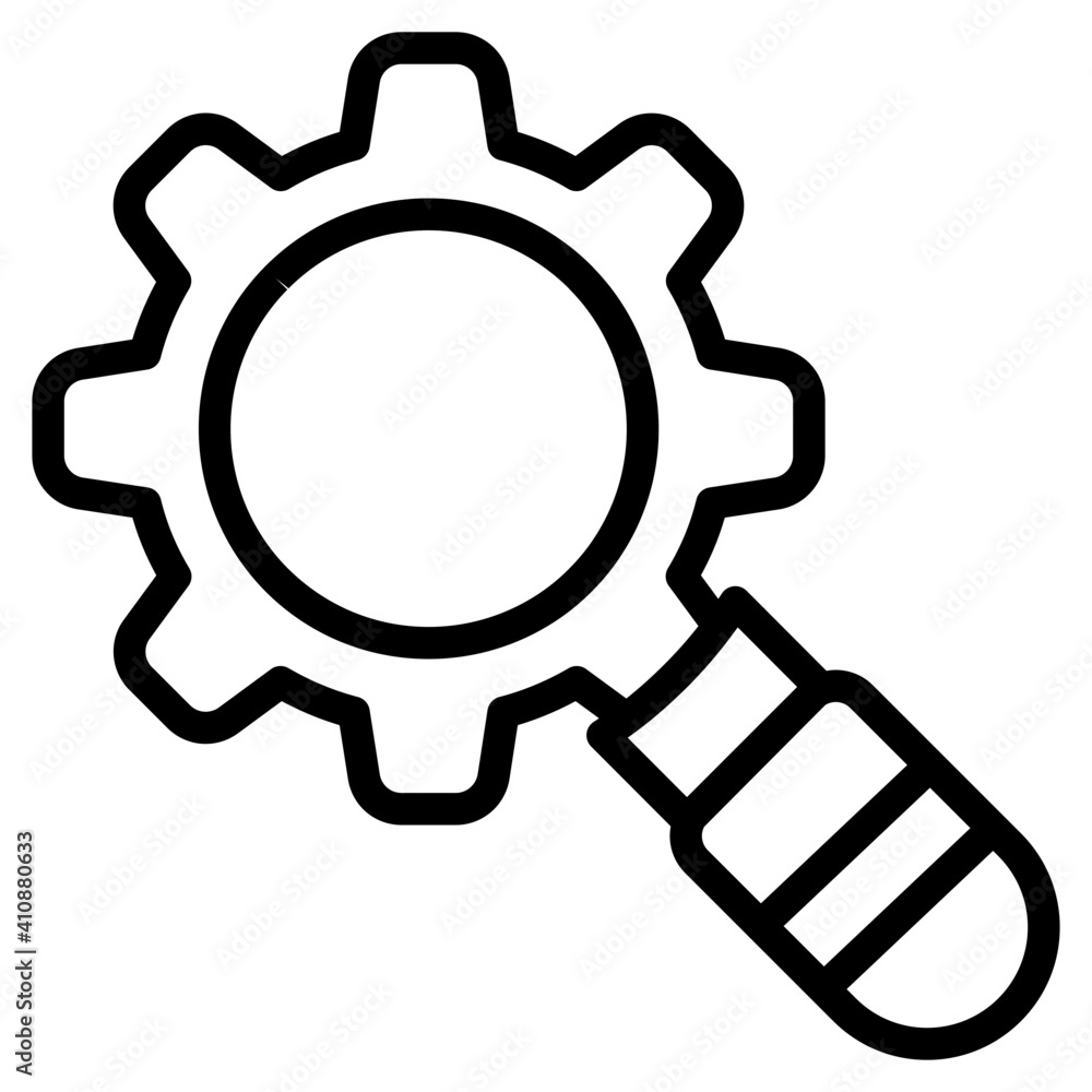 Outline design, icon of search engine optimization