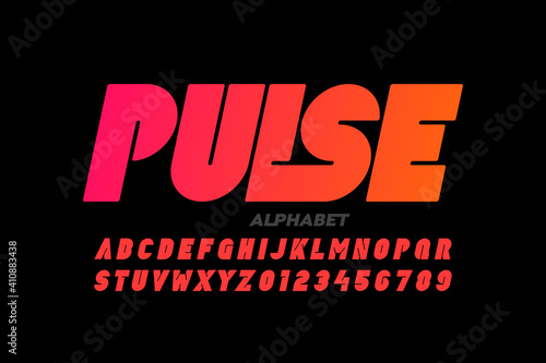 Modern bold style font design, alphabet letters and numbers