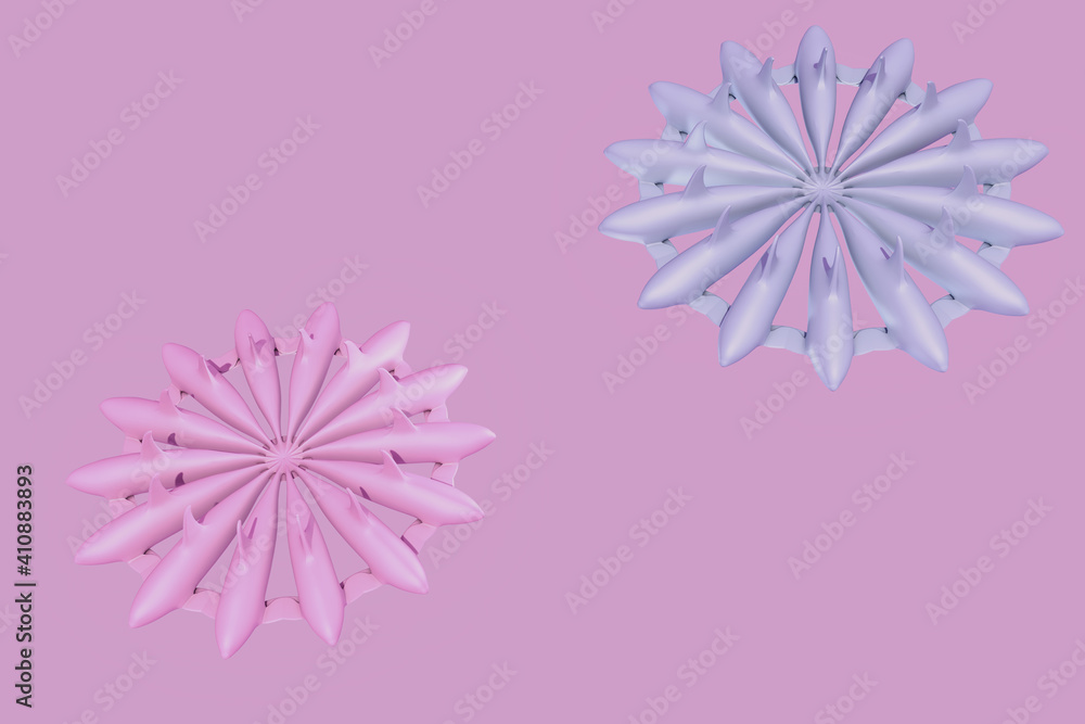 3D rendering of whales formed by geometrical figures on a pink background - climate change concept 3D rendering of whales formed by geometrical figures on a pink background - climate change concept