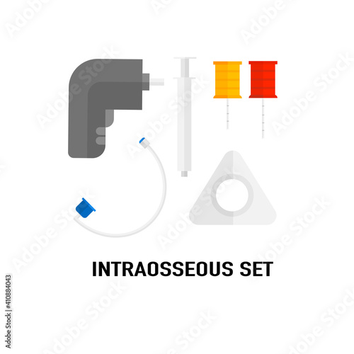 An intraosseous procedure set icons.