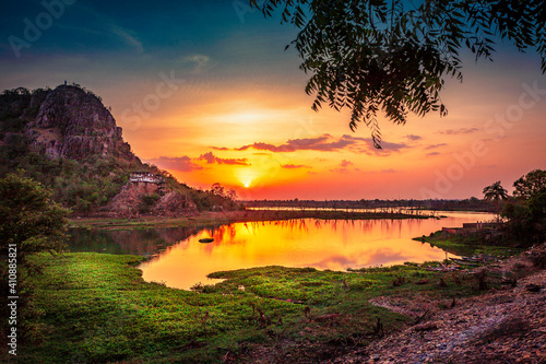 sunset on the river