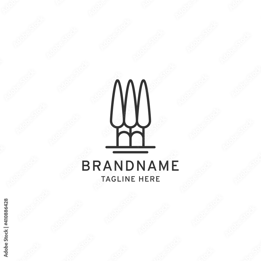 Elegant minimalist tree logo icon design template. Park, Hotel, forest, cabin, resort, land, vector Elegant minimalist tree logo icon design template. Park, Hotel, forest, cabin, resort, land, vector
