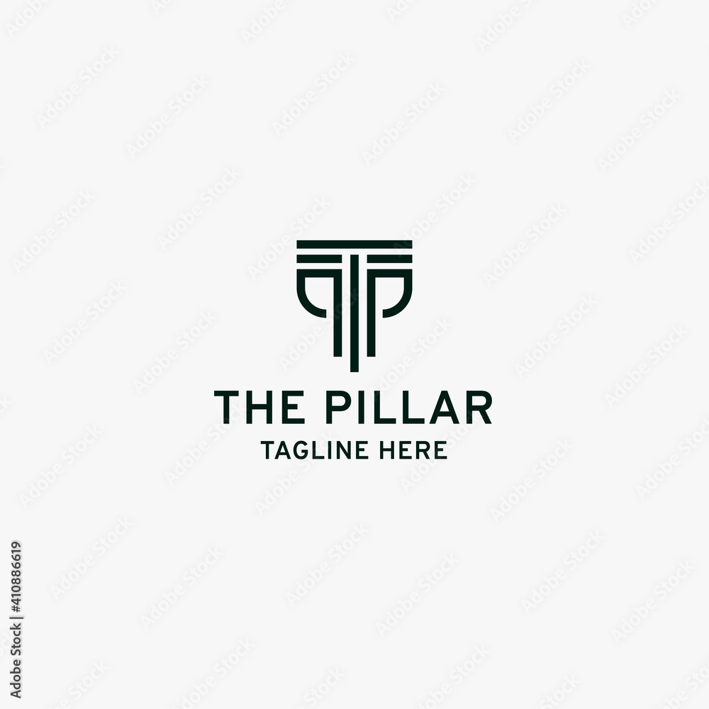 Letter TP Pillar logo initial design template premium vector Letter TP Pillar logo initial design template premium vector