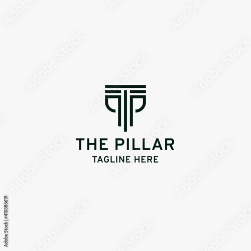 Letter TP Pillar logo initial design template premium vector