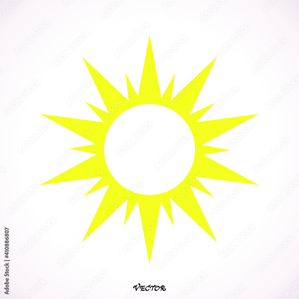 sun icon isolated on white background flat style sun icon isolated on white background flat style