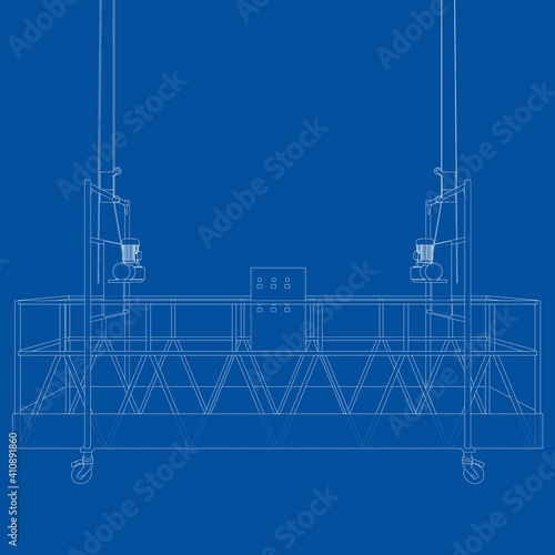 Empty construction elevator. Vector