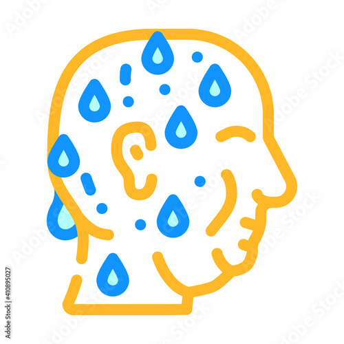 excessive sweating color icon vector illustration flat