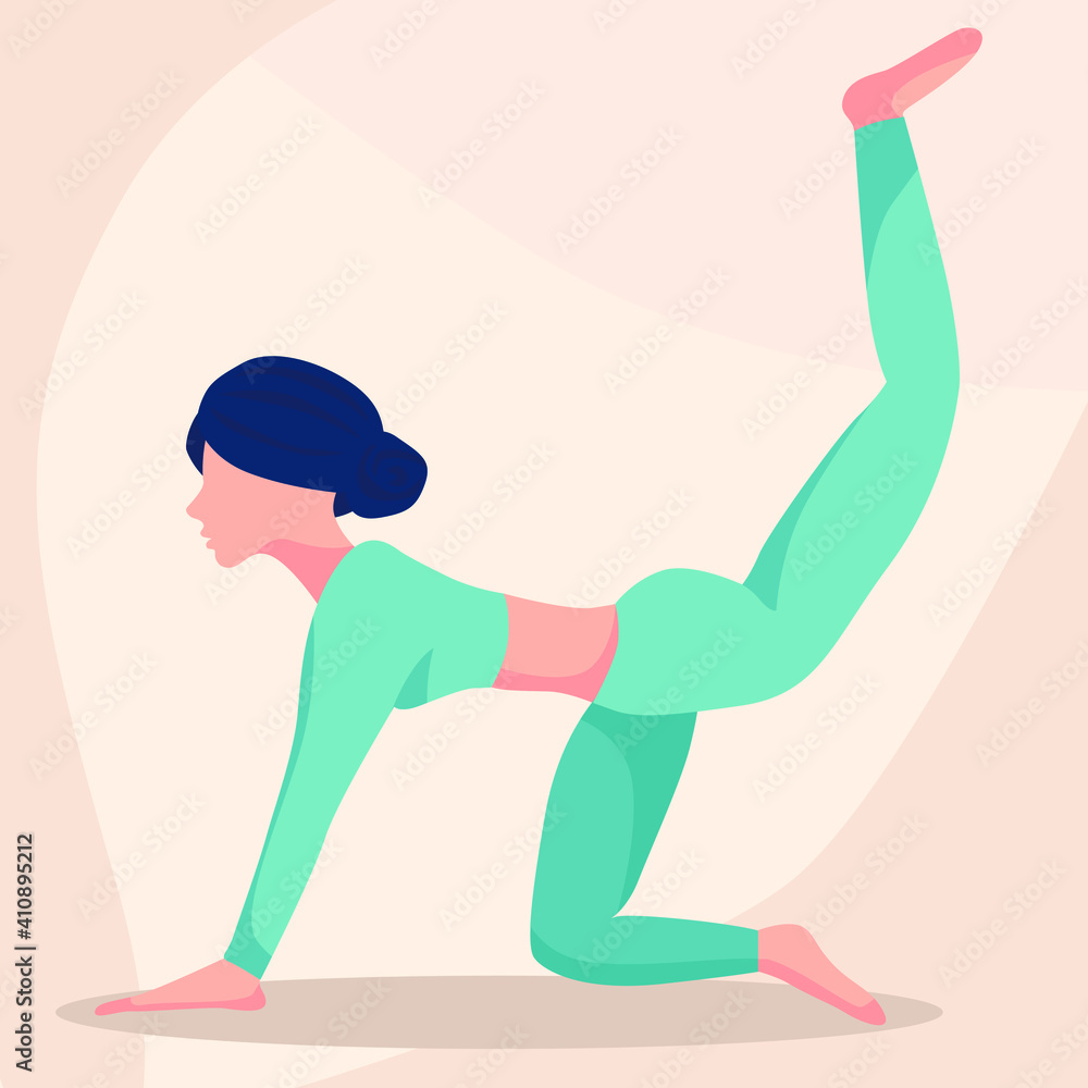 Women playing sports on a pink background. Hand-drawn vector illustration of a girl. Feminine design. Sport and women's health. Women playing sports on a pink background. Hand-drawn vector illustration of a girl. Feminine design. Sport and women's health.