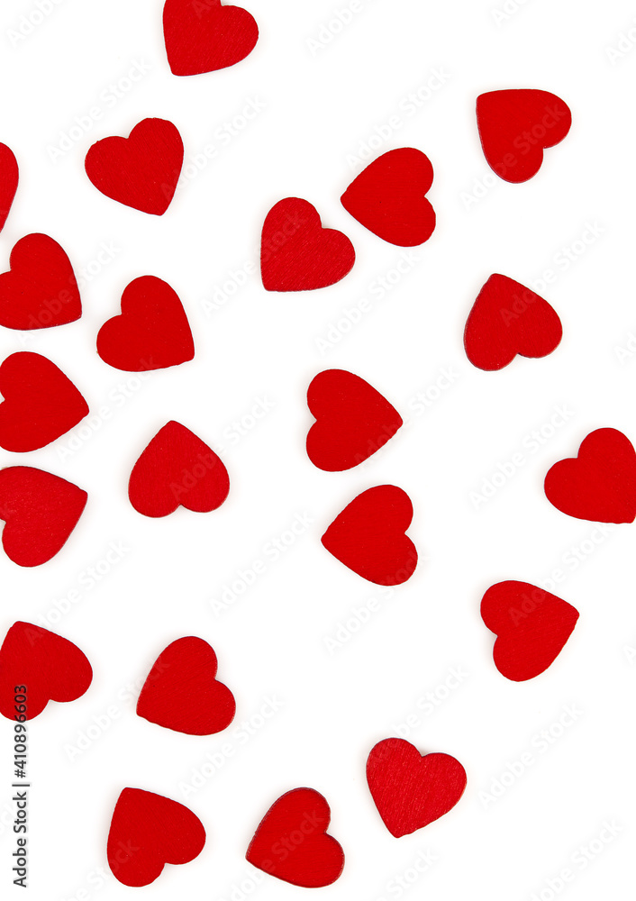 red wooden hearts isolated on white background red wooden hearts isolated on white background