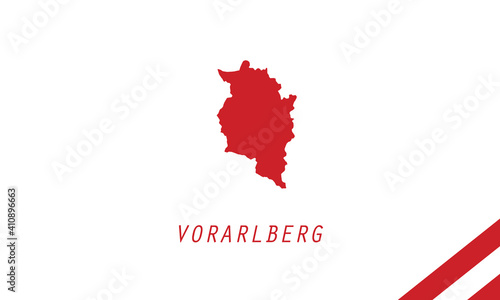 Vorarlberg map state Austria region vector illustration