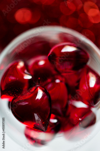 Valentine day hearts on the background