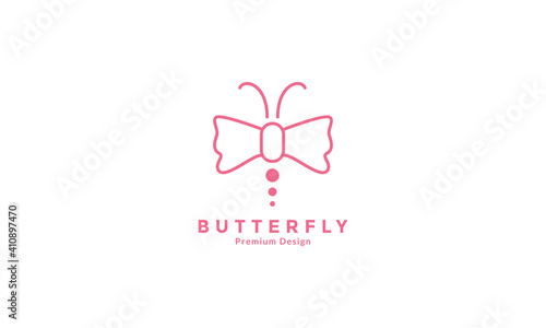 bow ties lines with  butterfly logo vector icon symbol graphic design illustration