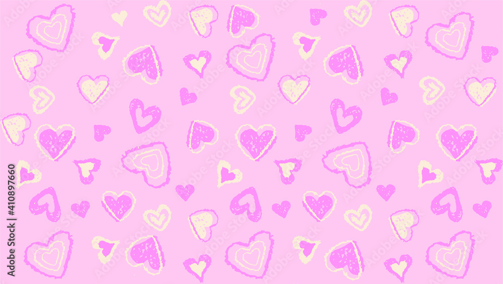 Vector Illustration of A Cute Valentine's Day Heart Shape Decoration on Pink Background