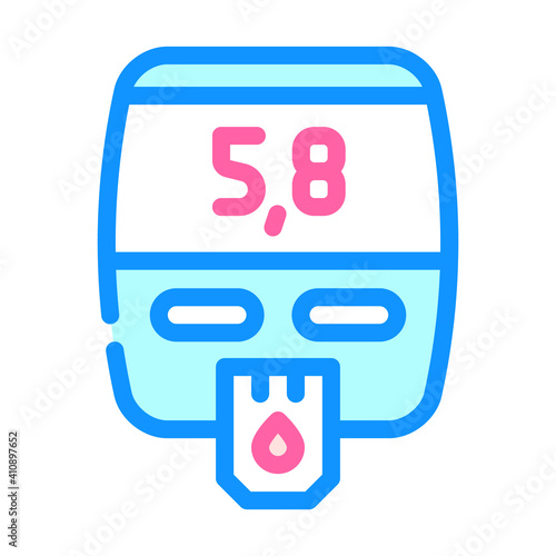blood glucose meter device color icon vector illustration