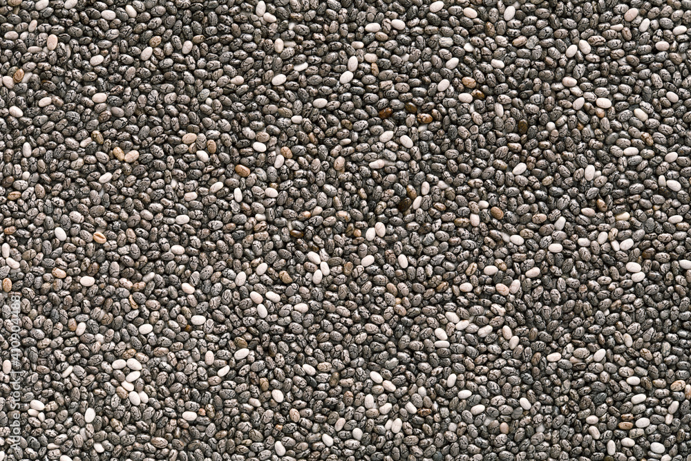 Chia seeds, a source of omega 3 acids. Texture. Chia seeds, a source of omega 3 acids. Texture.