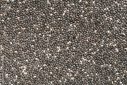 Chia seeds, a source of omega 3 acids. Texture.
