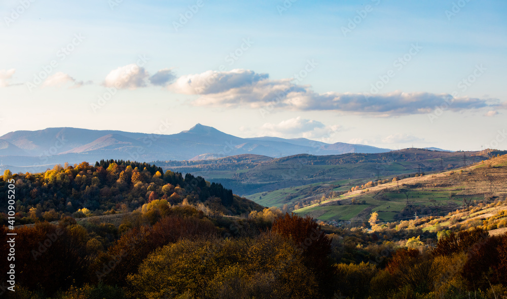 wonderful autumn landscape of the Carpathian mountains countryside