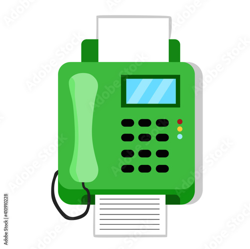 Vector illustration of a used fax machine