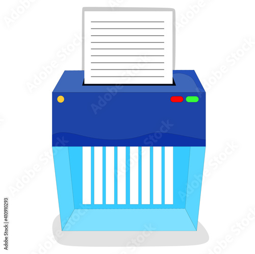 Vector illustration of a shredder that has been used