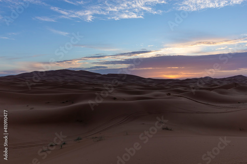 dune at sunset in morocco