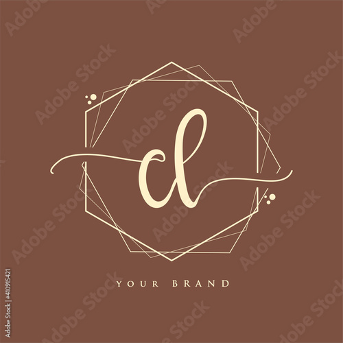 CL Initial handwriting logo. Hand lettering Initials logo branding, Feminine and luxury logo design.
