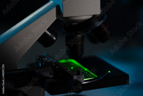 Scientific optical microscope in the laboratory