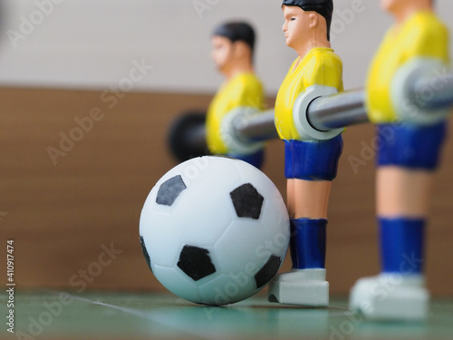 foosball game table plastic toy .sport in home concept 