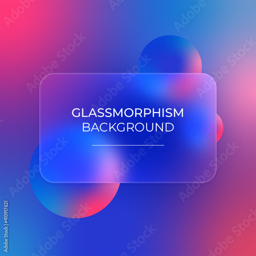 Glassmorphism. Abstract background. Design template of flyer, banner, cover, poster. Vector.