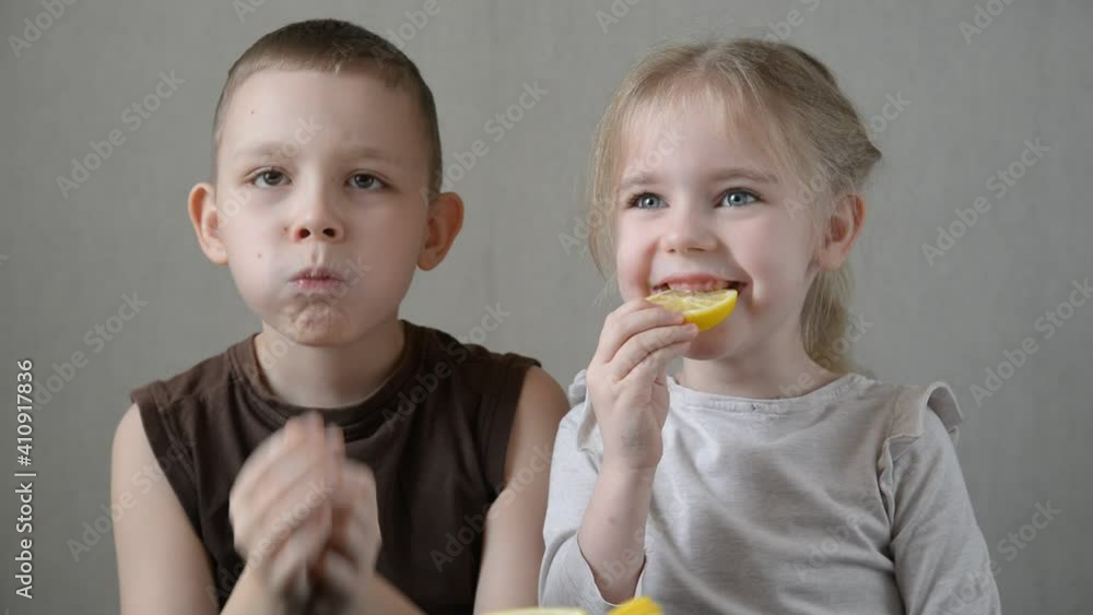 Two kids eating apples. Healthy natural snack Two kids eating apples. Healthy natural snack