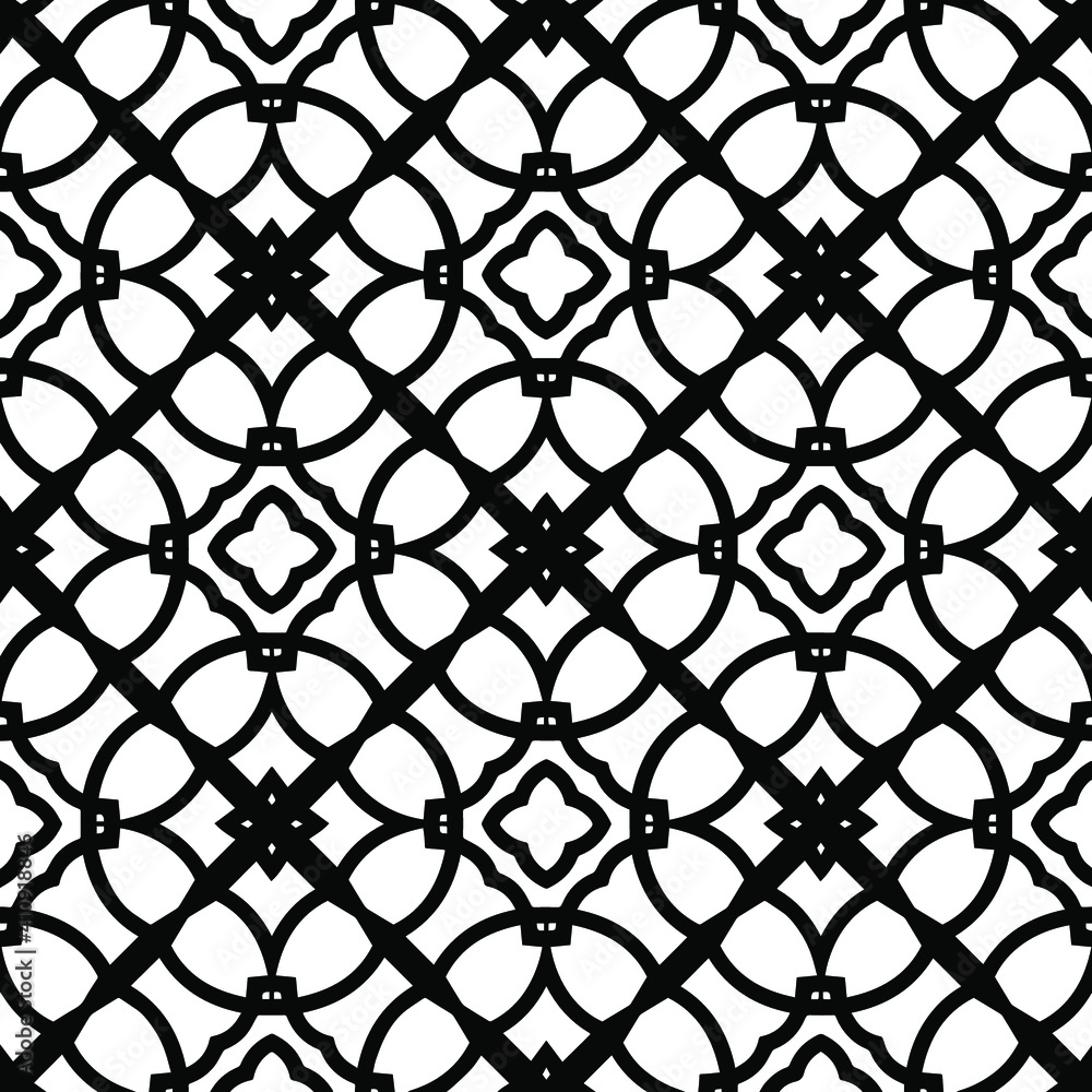 Naklejka premium Geometric vector pattern with triangular elements. Seamless abstract ornament for wallpapers and backgrounds. Black and white colors.