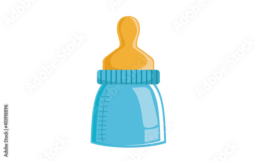 Isolated blue baby bottle illustration