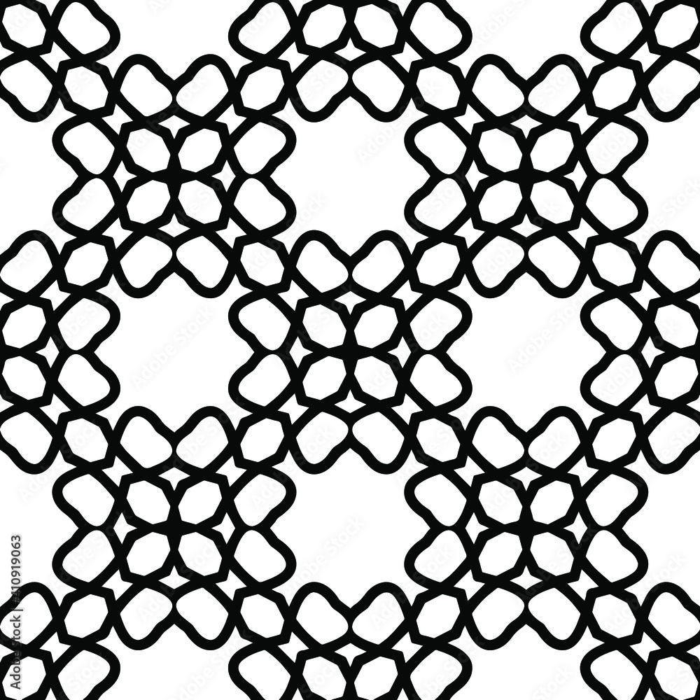 Naklejka premium Geometric vector pattern with triangular elements. Seamless abstract ornament for wallpapers and backgrounds. Black and white colors.