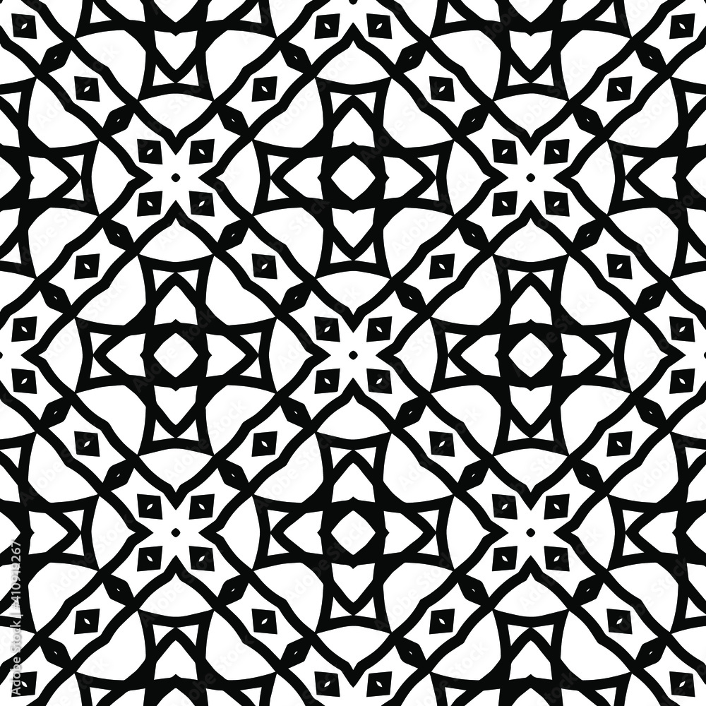 Geometric vector pattern with triangular elements. Seamless abstract ornament for wallpapers and backgrounds. Black and white colors. Geometric vector pattern with triangular elements. Seamless abstract ornament for wallpapers and backgrounds. Black and white colors.