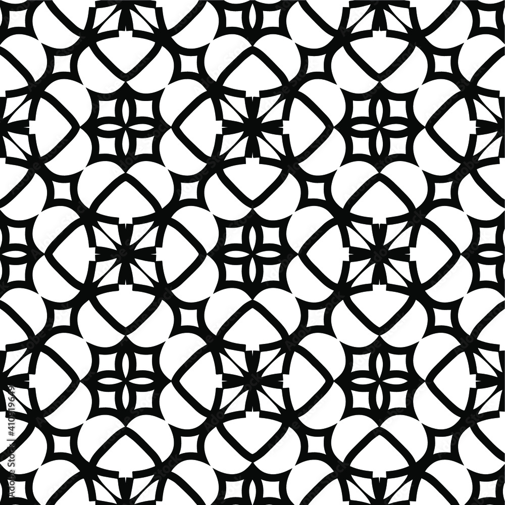 Naklejka premium Geometric vector pattern with triangular elements. Seamless abstract ornament for wallpapers and backgrounds. Black and white colors.