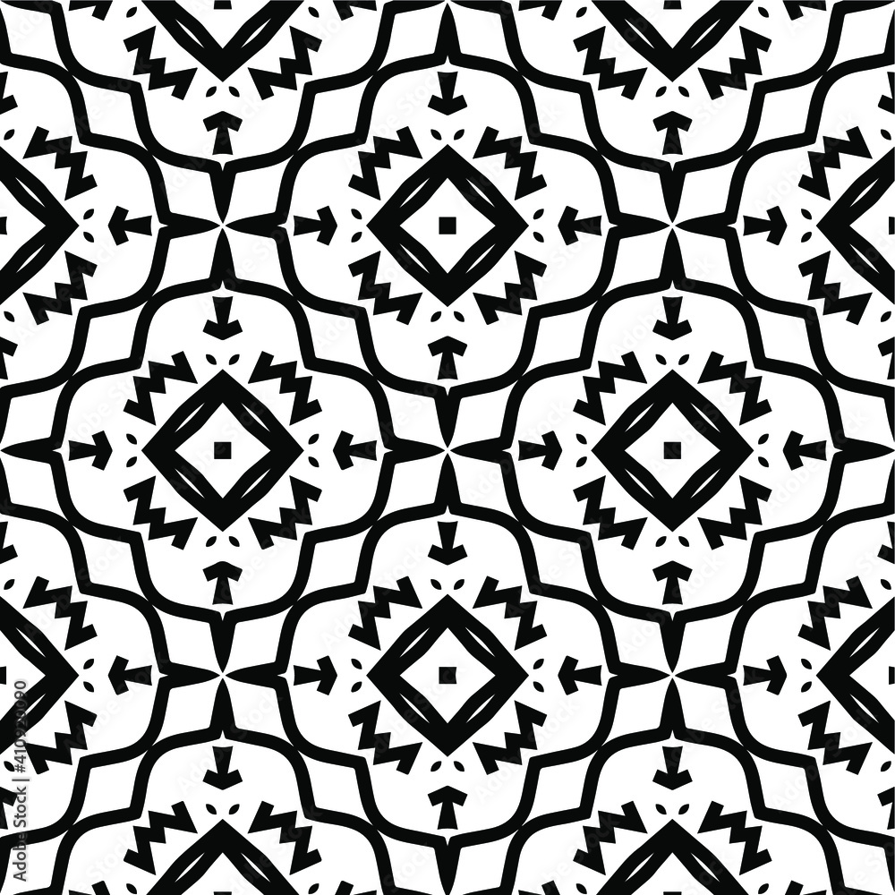 Geometric vector pattern with triangular elements. Seamless abstract ornament for wallpapers and backgrounds. Black and white colors. Geometric vector pattern with triangular elements. Seamless abstract ornament for wallpapers and backgrounds. Black and white colors.
